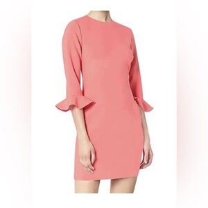 Likely Barbie Pink Bedford Bell Sleeve Sheath Dress